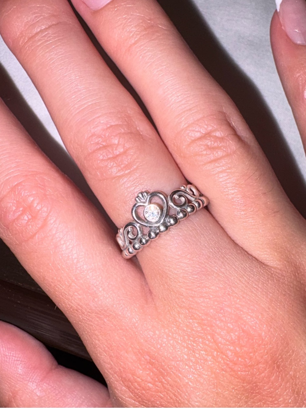 Pandora Sterling Silver Trio Rings with Black Accent - Picture 3 of 6